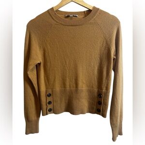 SWTR 100% Cashmere Sweater Long Sleeve Buttons Camel Tan Women’s Small (S)